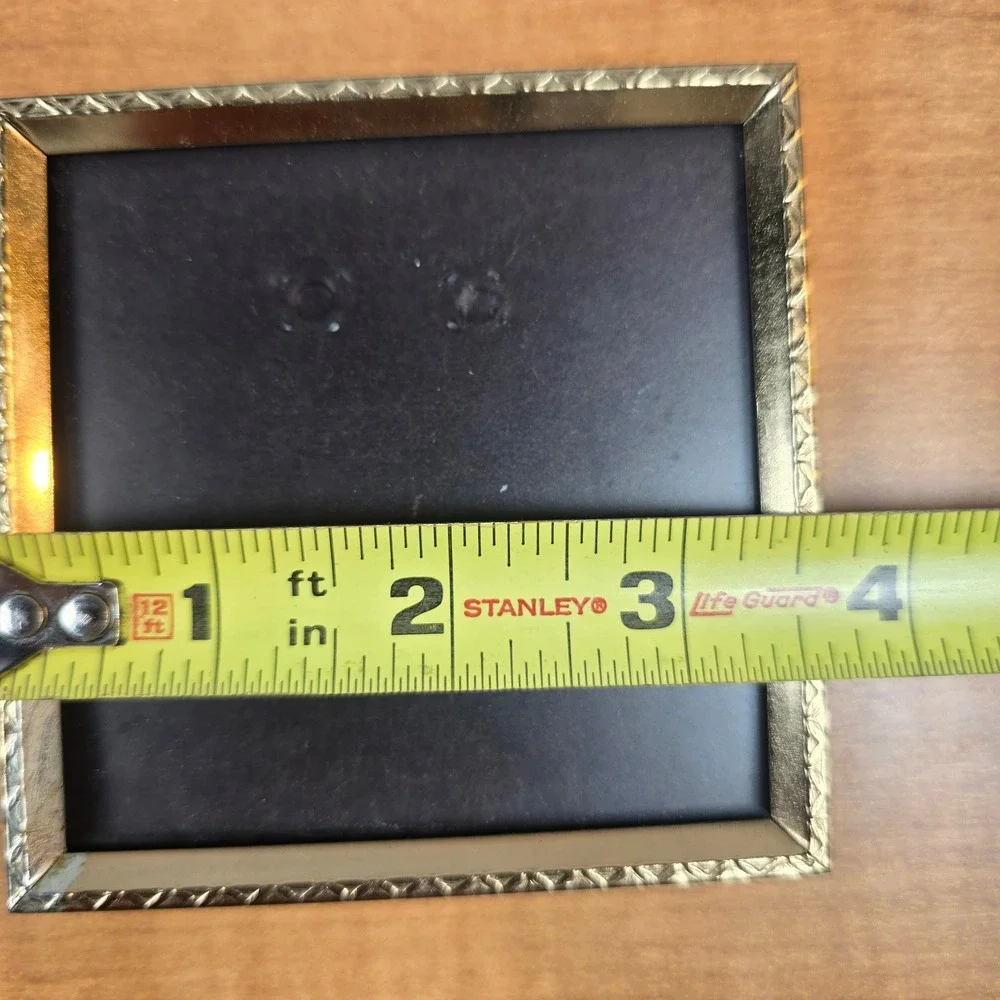 9 miniature photo picture frames with glass gold brass tone 2.5